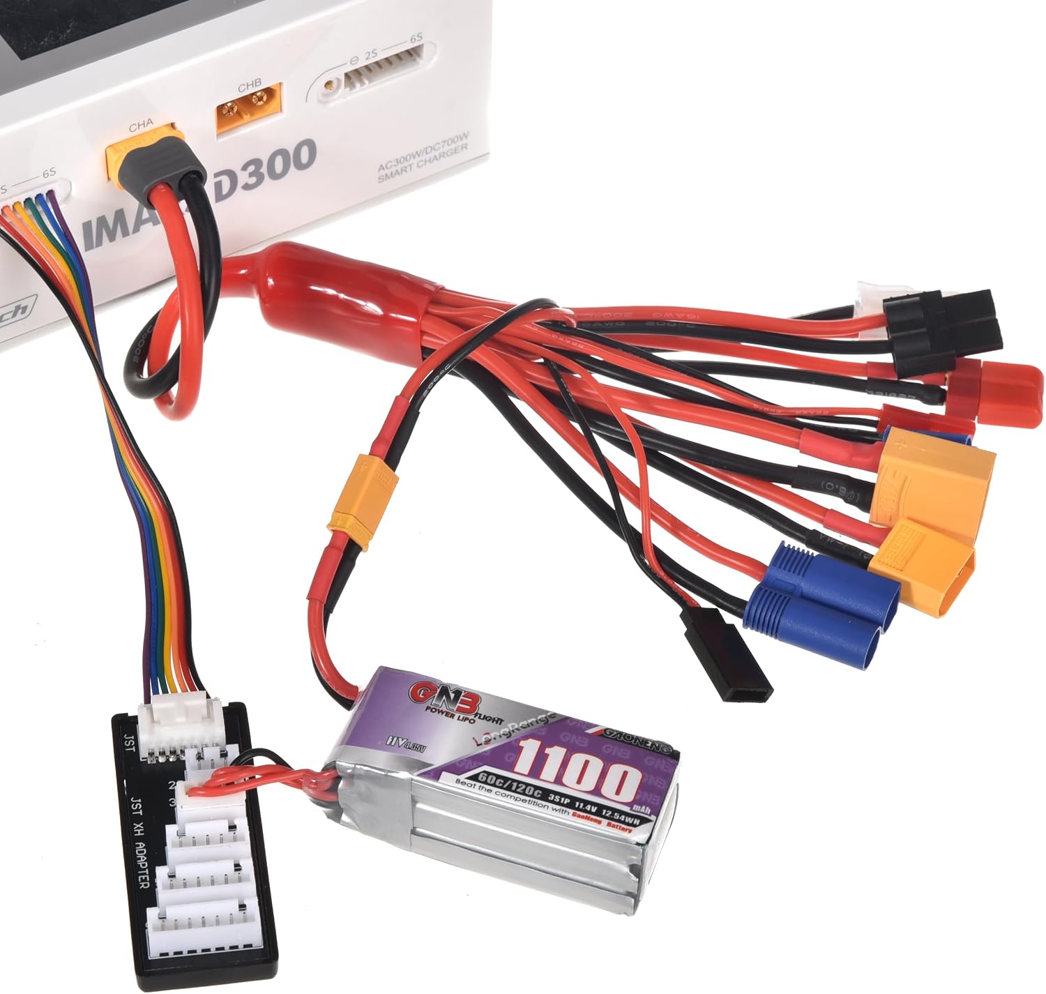 RC Lipo Battery Charger Adapter Connector Splitter Wire with 2-6S Charge Balance Board, 10 in 1 Octopus Convert Cable
