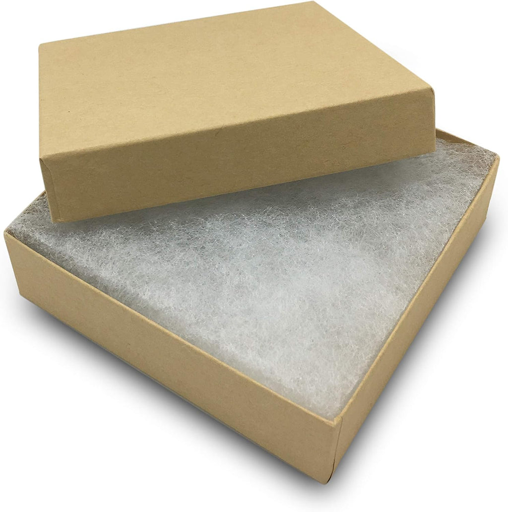 TheDisplayGuys 25 Cardboard Jewelry Gift Boxes with Inserts - Kraft Brown