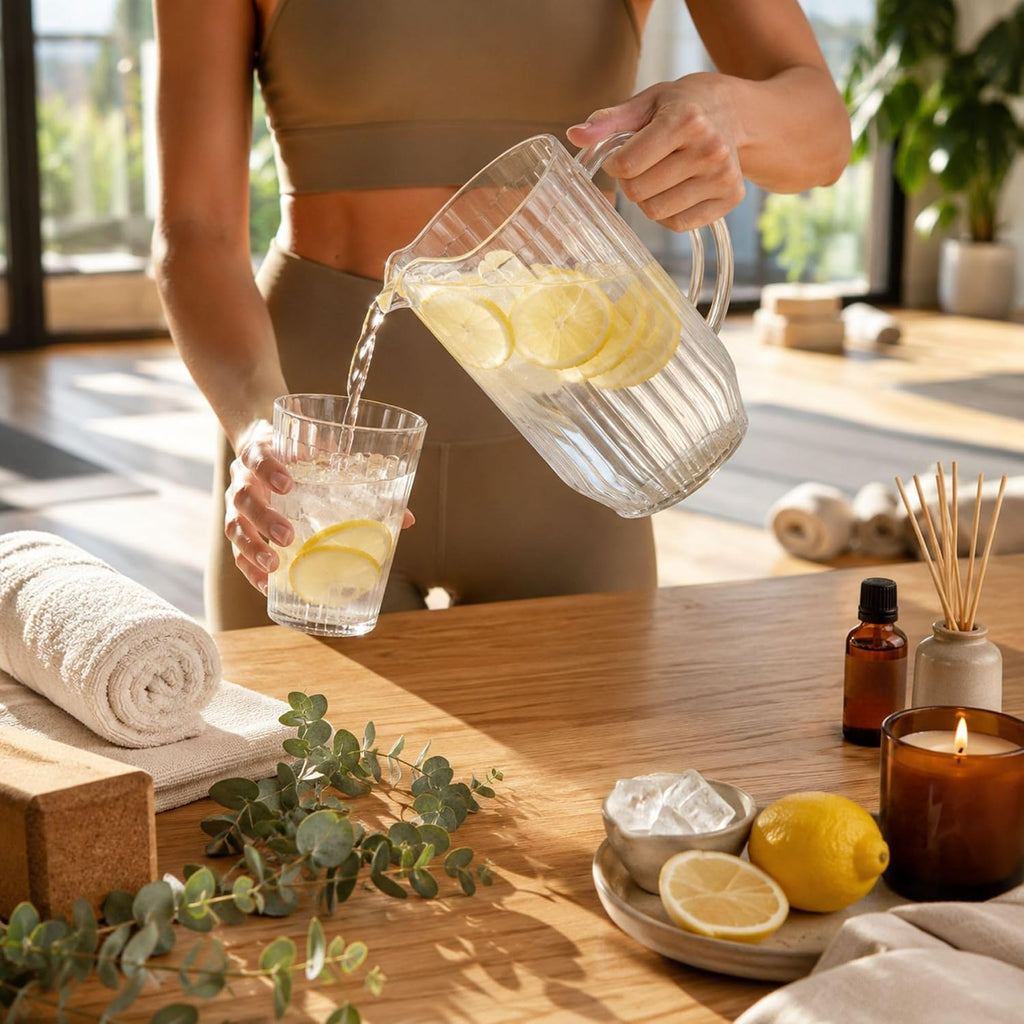 47 oz Clear Plastic Water Pitcher, Beer and Juice Jug, 1 Ct