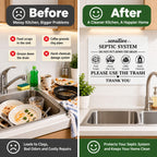 Septic System Drain Reminder Sign: 7 x 5 Inch Adhesive Acrylic