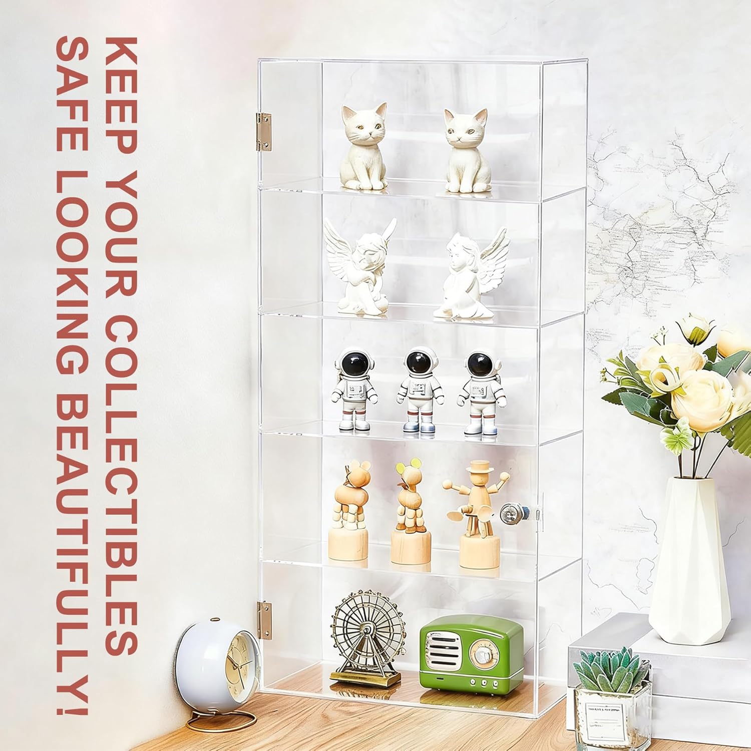 5 Shelf Acrylic Lockable Display Case for Jewelry & Valuables | 5 Shelf, Acrylic, Lockable Display Case, Jewelry