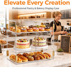 3-Tier Pastry Display Case, Countertop Bakery Display Case