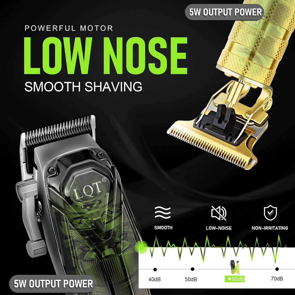Professional Hair Clippers for Men, Cordless Beard Trimmer Set, Barber-Grade Tool with USB Charging, Lightweight &