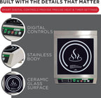 3400W Silver/Black Induction Cooktop Burner