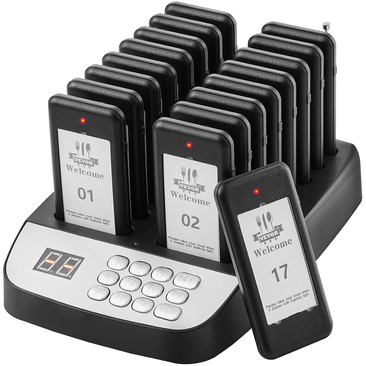 Restaurant Pager System, Wireless 500m Long Range Lineup Waiting Queue Signal, Guest Customer Calling Beepers with