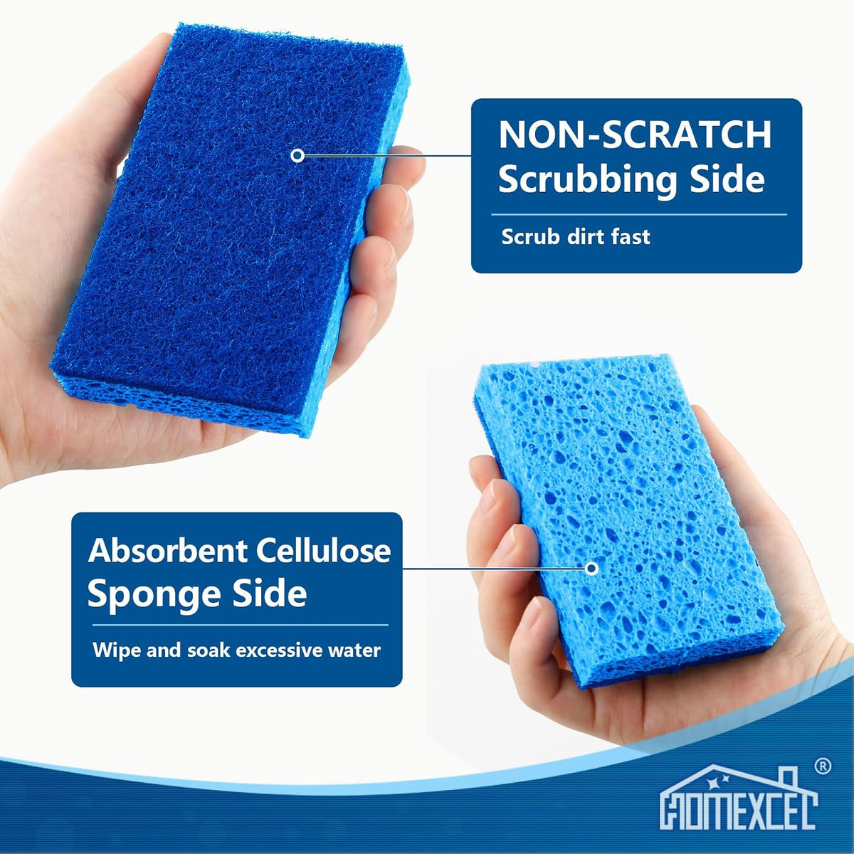 Sponges Kitchen 12 PK, Non-Scratch Dish Sponge for Cleaning Dishes