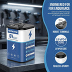 6V Lanterns Rechargeable LiFePO4 Battery 2 Pack with Charger