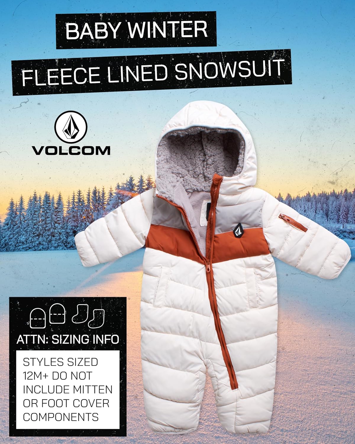 Boys Baby Snowsuit, Fleece-Lined Insulated Pram with Sherpa Hood | Cozy All-In-One Coverage for Cold Weather, Soft