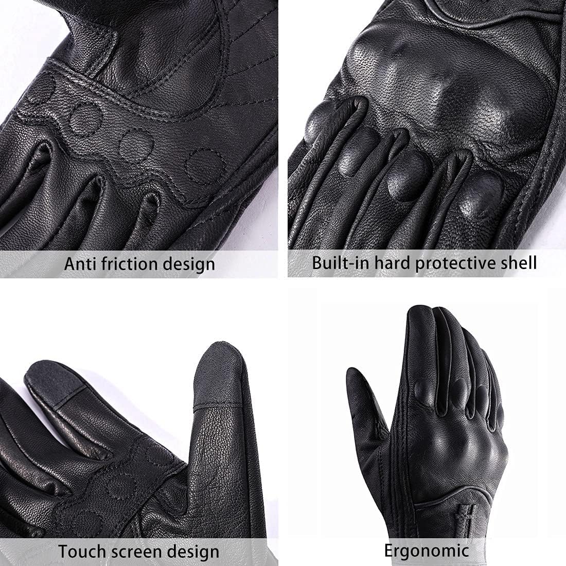 Womens Full Finger Touchscreen Motorcycle Gloves GL016