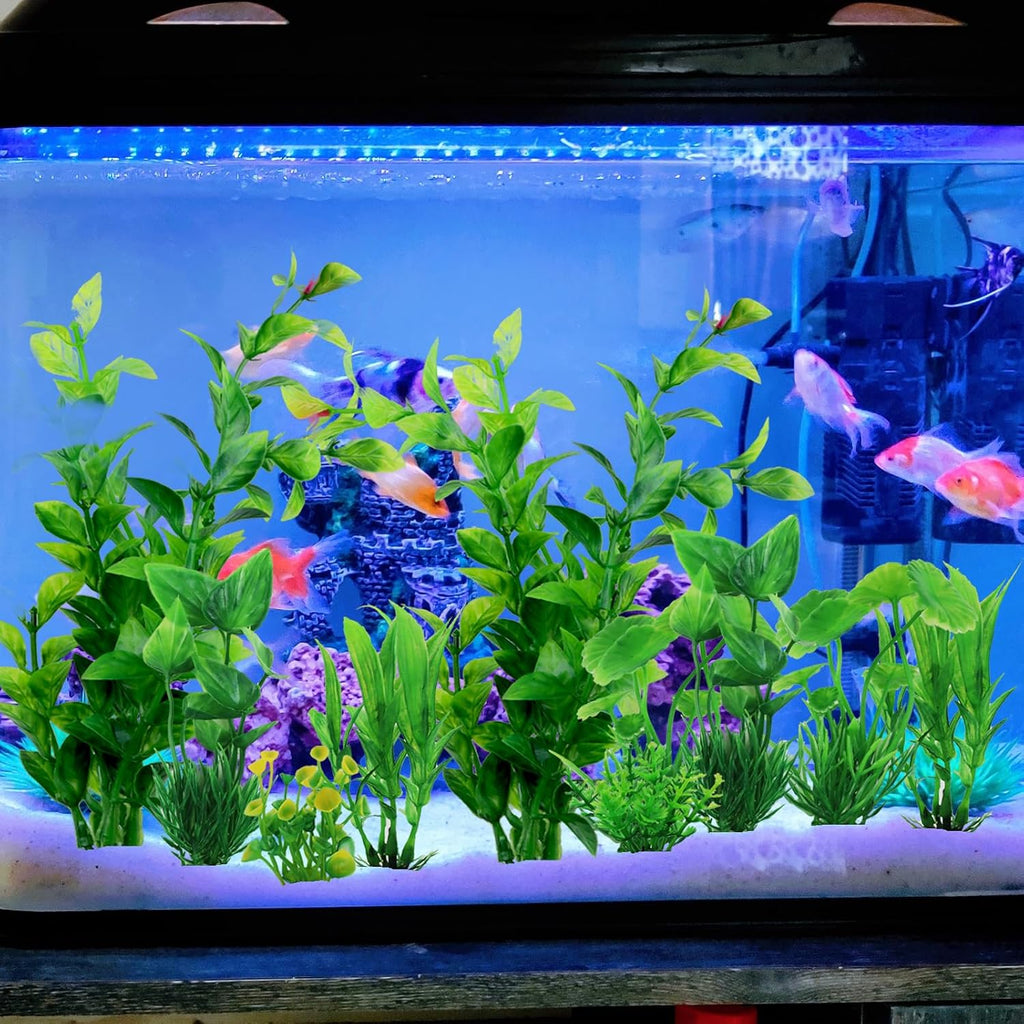 Fish Tank Accessories Aquarium Decorations Green Plants, 10pcs Green Fish Tank Decorations Plastic Plants, Fish Tank