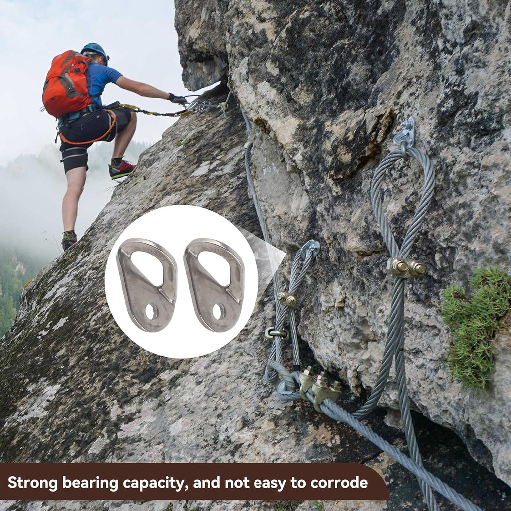 Bolt Hanger, 2Pcs 304 Stainless Steel Bolt Hanger Outdoor Caving Protection Hardware Accessory for Outdoor Mountain