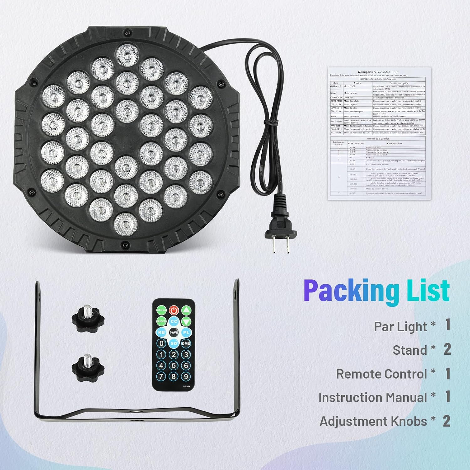 LED Stage Lights 4Pack - Czgor 36W RGB DJ Par Light for Party, Remote & DMX | with Sound Activated Auto Play by