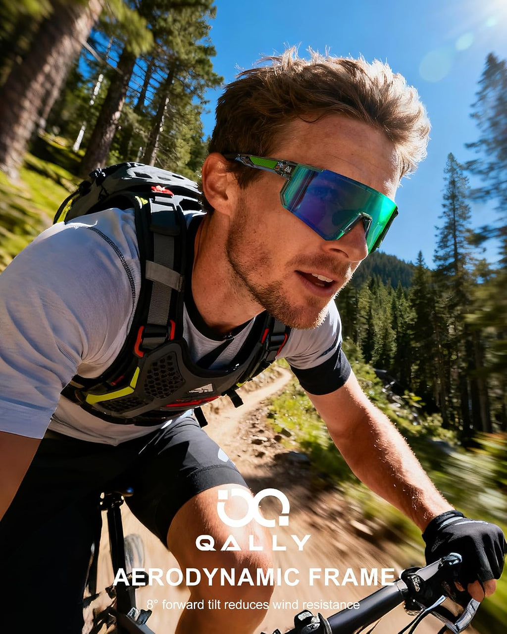Polarized Sports Sunglasses for Men Women, UV400 Protection Mens Sunglasses Wrap Around Sun Glasses for Cycling Running