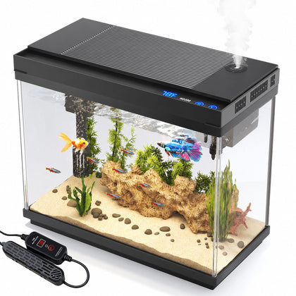2.4 Gallon Fish Tank Aquarium Starter Kit with Heater