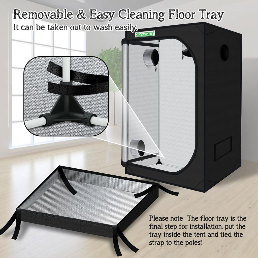 4x4 Grow Tent, 48"x48"x78" 600D Mylar Growing Tents for Indoor Plant | 100% Reflective Mylar Interior, Easy-view