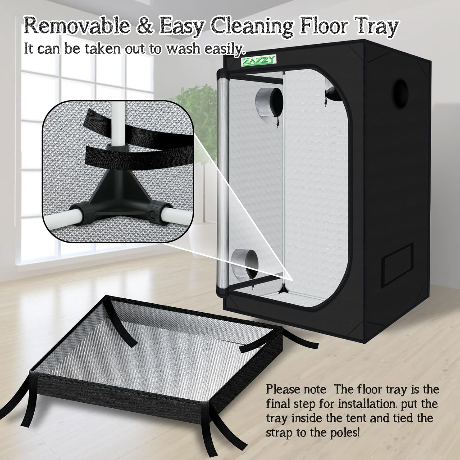 4x4 Grow Tent, 48"x48"x78" 600D Mylar Growing Tents for Indoor Plant | 100% Reflective Mylar Interior, Easy-view