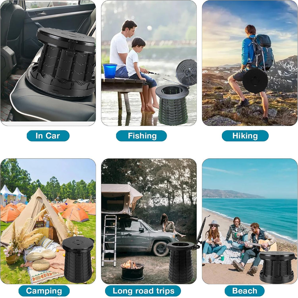 XXL Portable Toilet for Camping,880lbs Capacity,19.7" H Adjustable Outdoor Toilet with 7 Garbage Bags,Porta Potty for