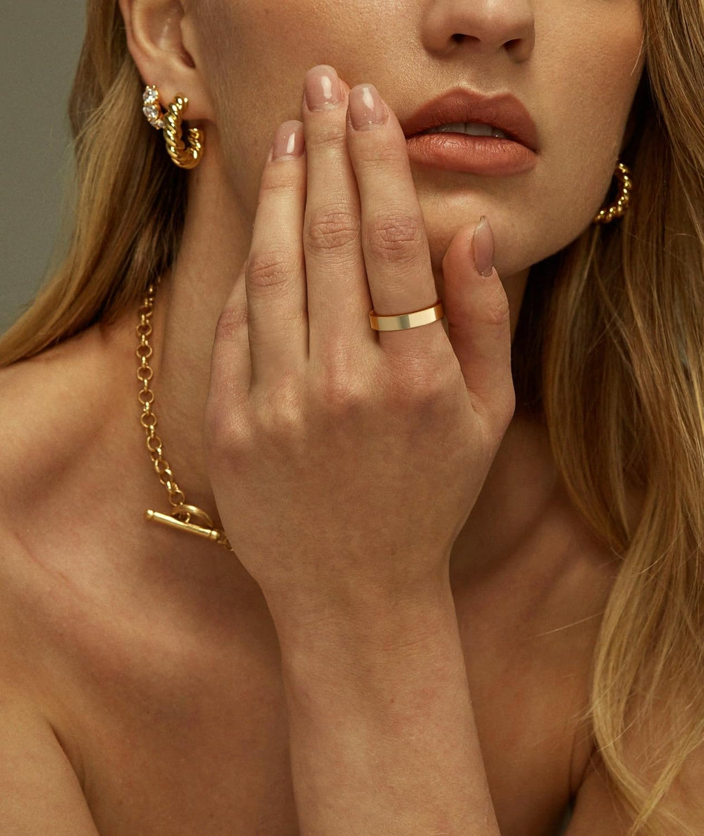 Gold Rings for Women Non Tarnish Dainty 14K Gold Plated Stackable Rings for Women Cubic Zirconia Ring Set Wedding