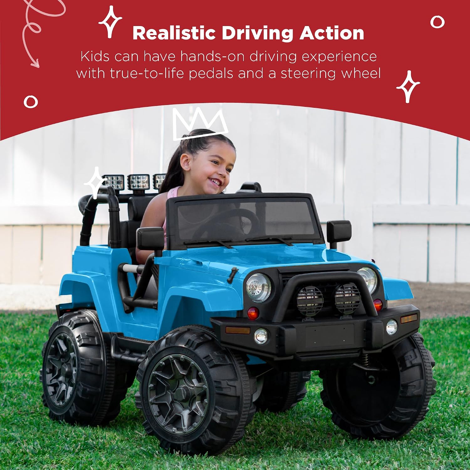 Best Choice Products Jumbo 12V Kids Electric Vehicle Toy Ride On Car with Parent Remote Control for Toddlers, Seat