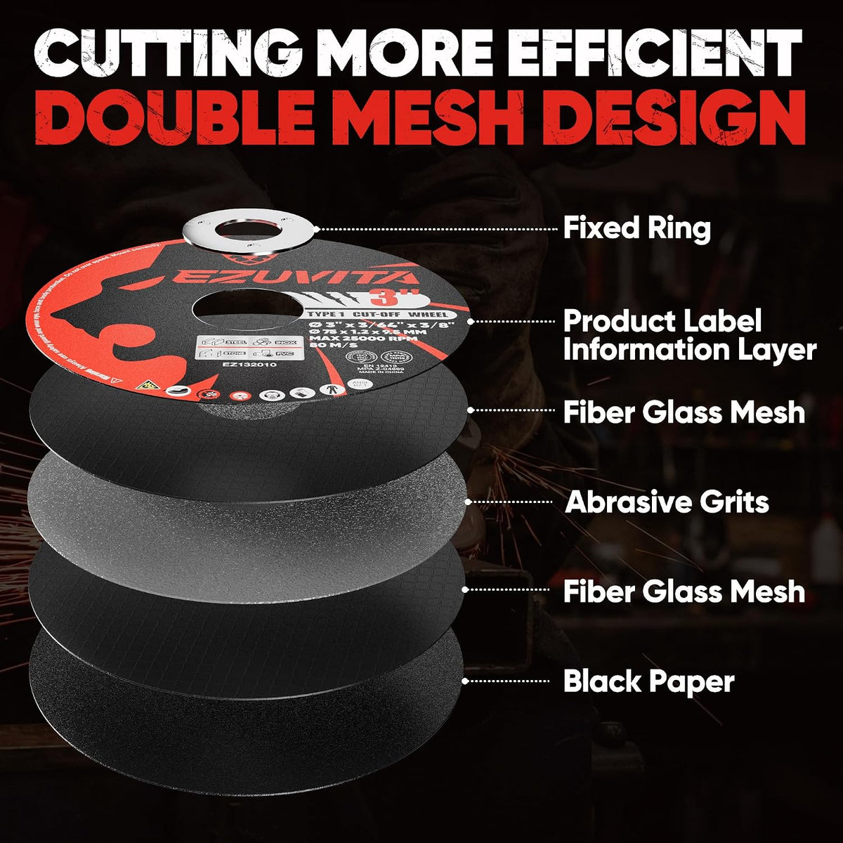 30-Pack 3" Cut Off Wheels, Ultra Thin Discs for Angle Grinder