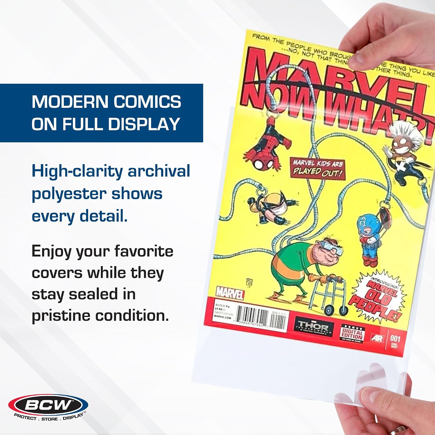Current and Modern Comic Mylar Bags, 4 Mil, 7 x 10.5 Inches, 50 Count | Semi-rigid 4 mil archival polyester bags fit