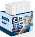 24-Pack Gauze Bandage Roll with Tape, 4 Inches x 4 Yards - Soft, Stretchable & Breathable Wrap for Wound Care, First