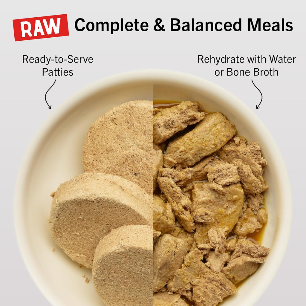 Freeze-Dried Raw Dinner Patties - Dandy Lamb Recipe - High Protein Grain-Free Puppy & Dog Food - Perfect For Picky