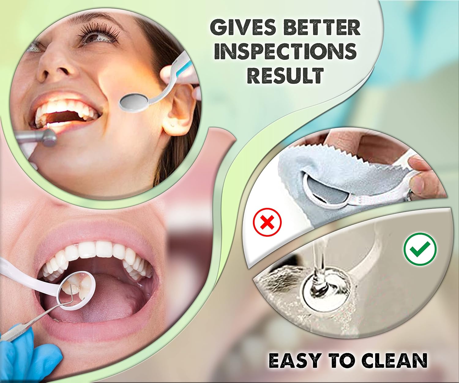 Dental Mirror for Teeth with LED Light – Dentist Mirror for inside Mouth, Gums & Tongue – Anti-Fog Reusable Mouth
