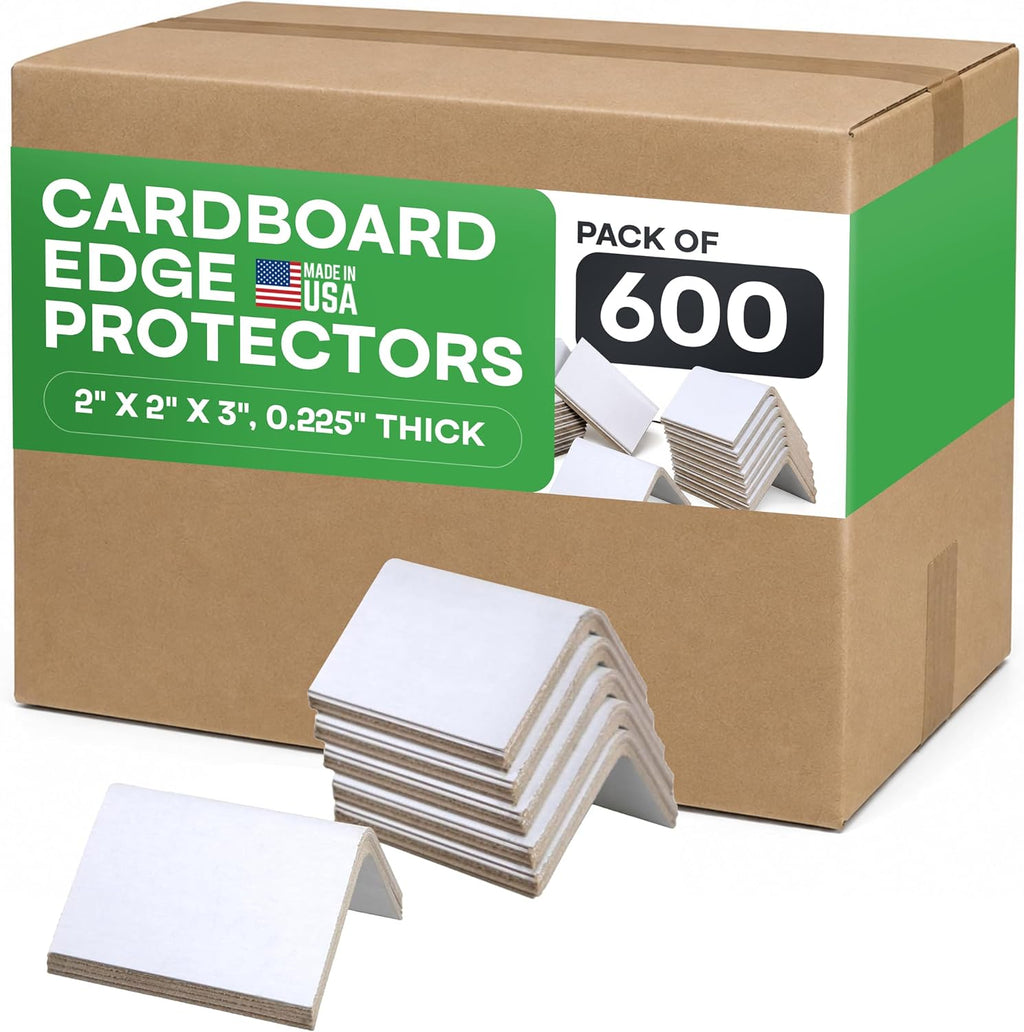 Cardboard Edge Protectors 2 x 2 x 3" (600-Pack), 0.225" Thick