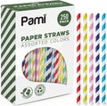 Compostable Paper Straws,Assorted Colors,Biodegradable,Sturdy,250-Pack