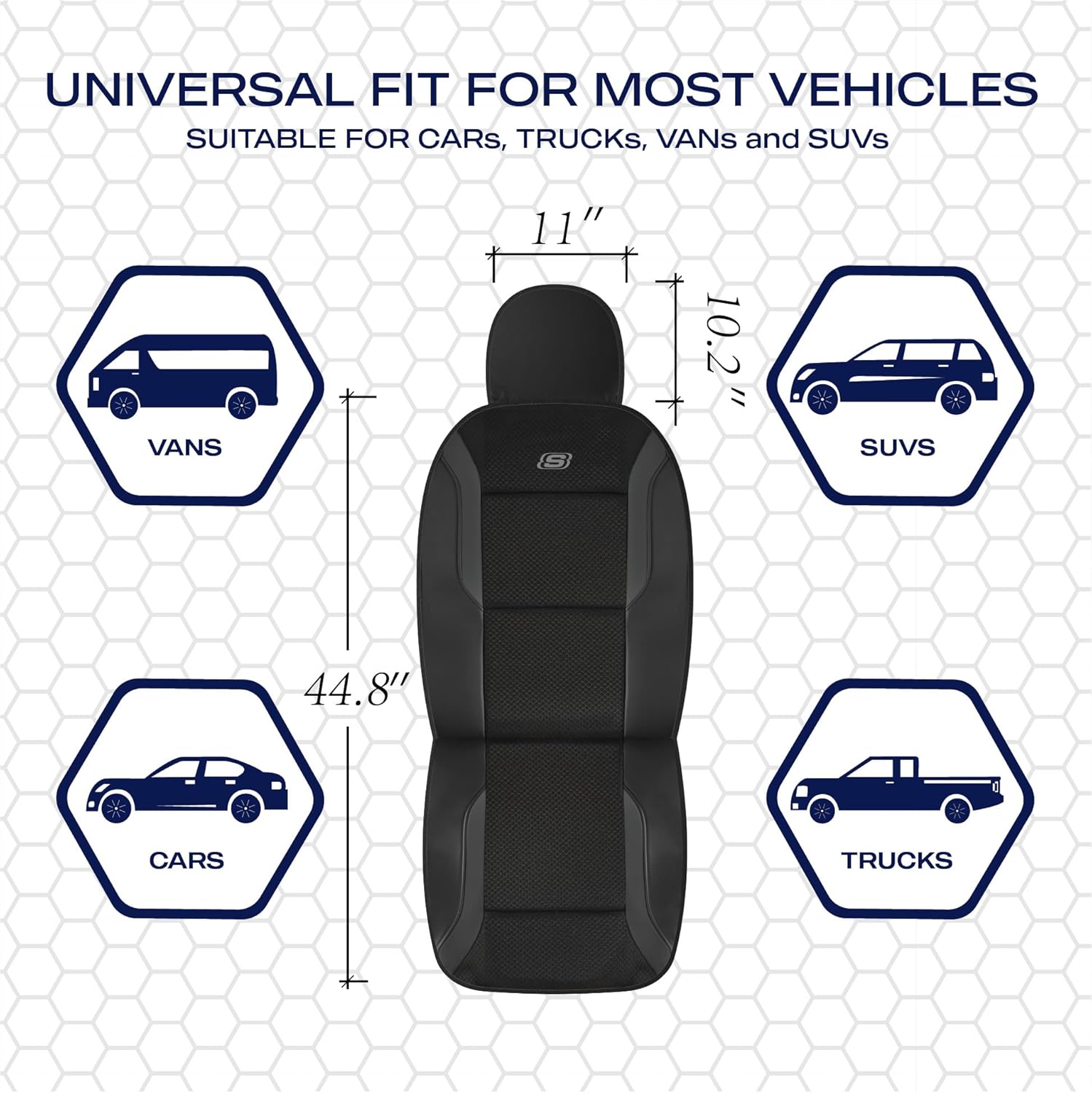 Memory Foam Seat Covers, Air Cool Mesh Thick Car Seat Covers, Car Seat Covers Front Seats Airbag Compatible