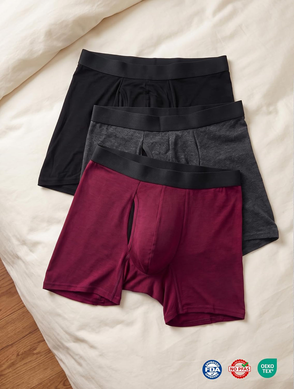 Mens Incontinence Underwear Washable Boxer Briefs 5 Pack