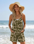 Womens Summer Sleeveless Rompers Overalls Adjustable Jumpsuits