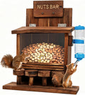 Squirrel Feeders for Outside Tree Wooden Squirrel Picnic Table Feeder for Corn Peanut Hanging Chipmunk House The Nut