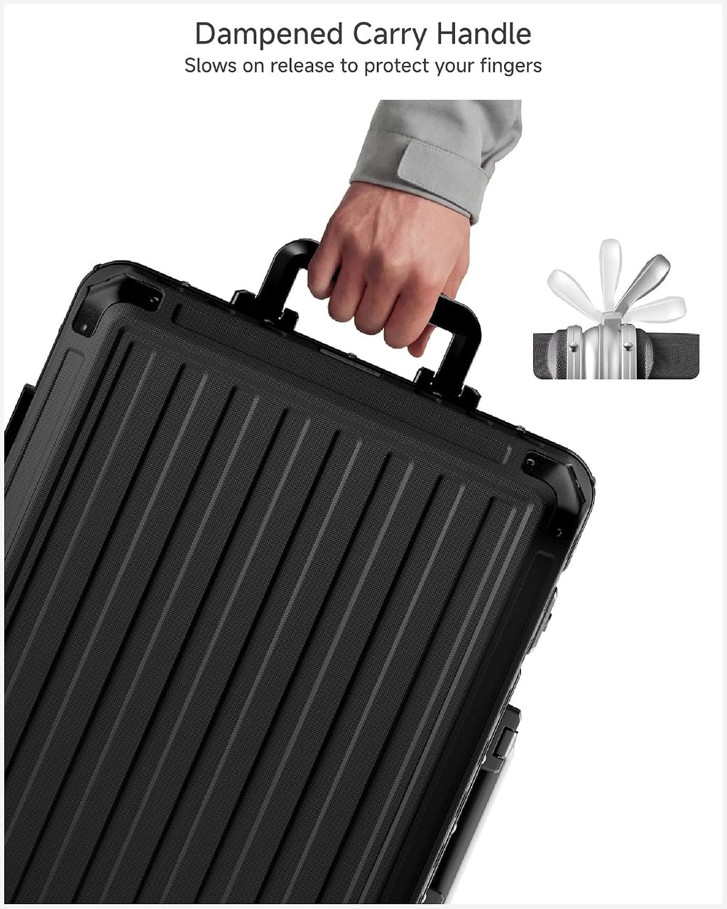 Luggage Sets with Spinner Wheels, 8010S Aluminum Frame Zipperless Polycarbonate Hard Shell Suitcase Sets (ZX-Core