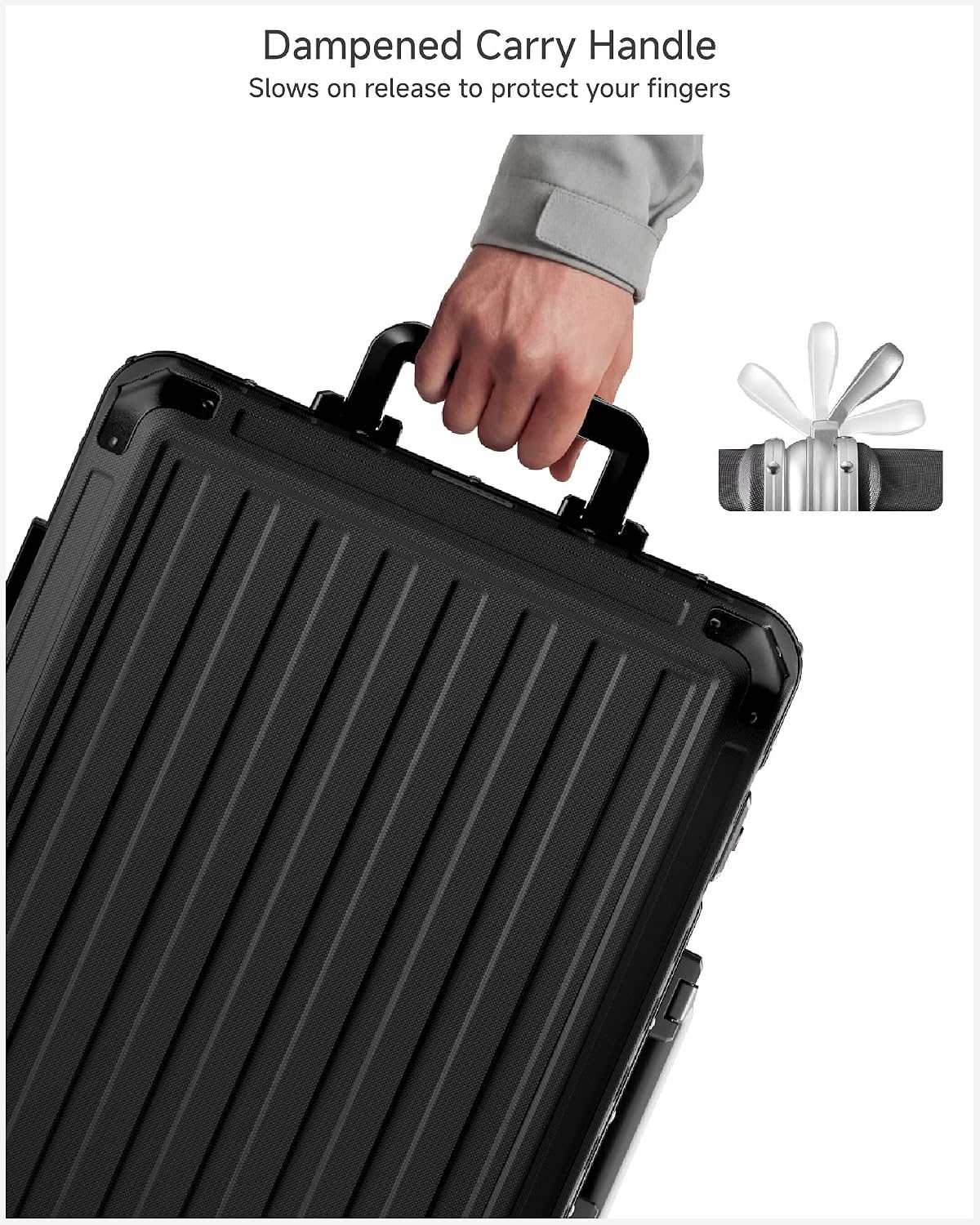 Luggage Sets with Spinner Wheels, 8010S Aluminum Frame Zipperless Polycarbonate Hard Shell Suitcase Sets (ZX-Core