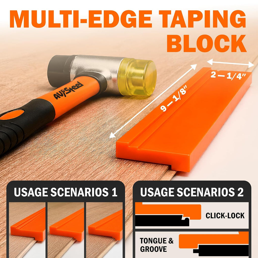 43-Piece Laminate Flooring Tools, Durable Pull Bar, Solid Double Sided Tapping Block, 40 Spacers, 33mm Double-Faced