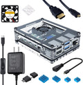Miuzei Case for Raspberry Pi 4 with Fan, USB-C Power Supply 4 Pcs Heatsinks