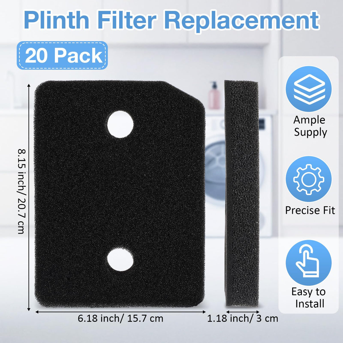 LemonRoad 20 Pack Plinth Filter Compatible with Miele T1 Dryer 9164761