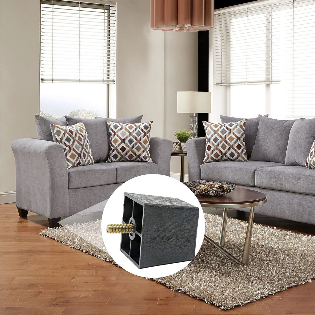 4Pack 2 inch Sofa Legs, Square Tapered Plastic Couch Legs