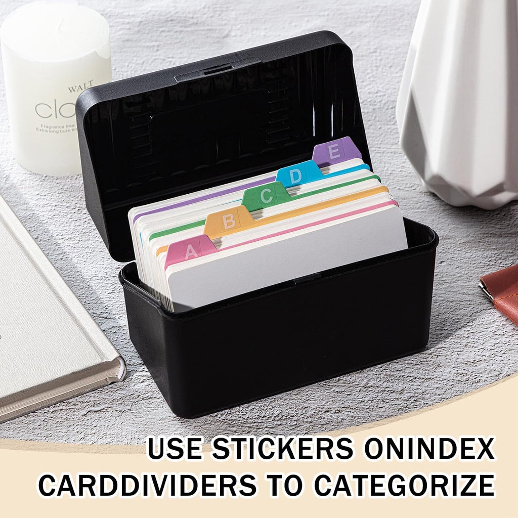 50 Pack 3 x 5 Inch Index Card Dividers with Tabs, 250gsm Paper | A-Z, Number Sticker, Dry Erase Index Card Guide