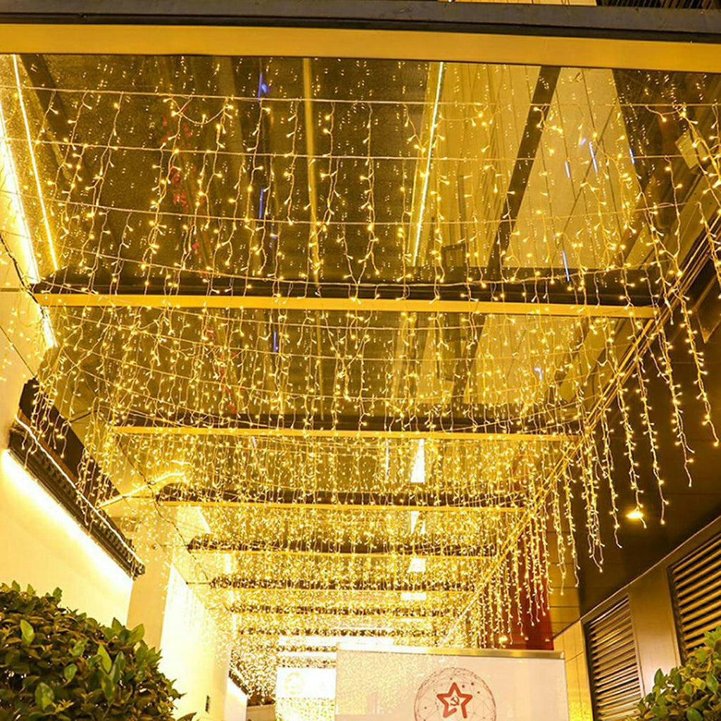 LED Ceiling Icicle Lights, 13FT 96 LEDs 8 Modes Twinkle Christmas Hanging Fairy String Curtain Lights for Parties