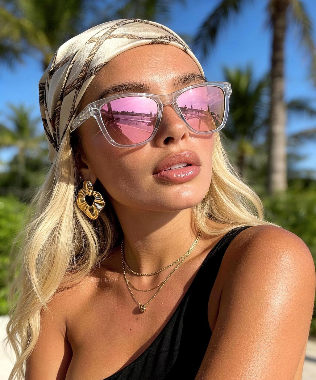 Womens-Sunglasses Polarized Sunglasses-Womens Trendy: Retro Sun Glasses with UV Protection for Travel Driving