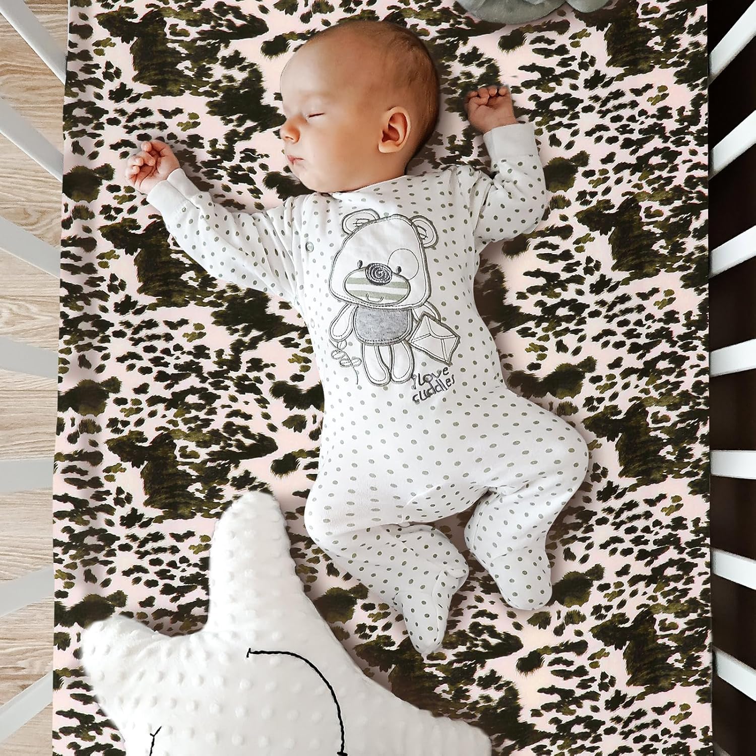 3 Pcs Western Cowboy Baby Crib Bedding Western Quilt Fitted Sheet Skirt Soft Flannel Nursery Bedding for Baby Boys