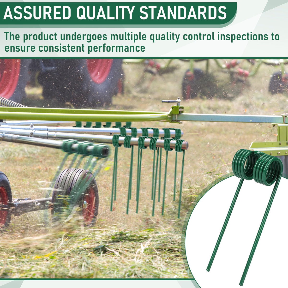 10 Pcs Replacement Round Baler Teeth Spring Steel Hay Rake Teeth Hay Tedder Tines 5.75 inch Length