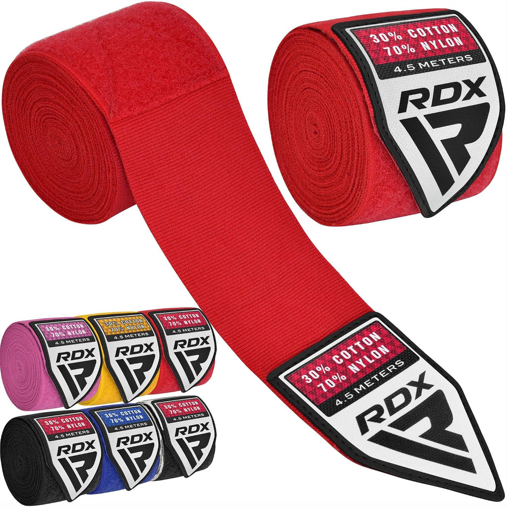 Boxing Hand Wraps 4.5M / 180 Inches – Mexican Style Semi-Elastic MMA Inner Gloves - Wrist Support for Muay Thai