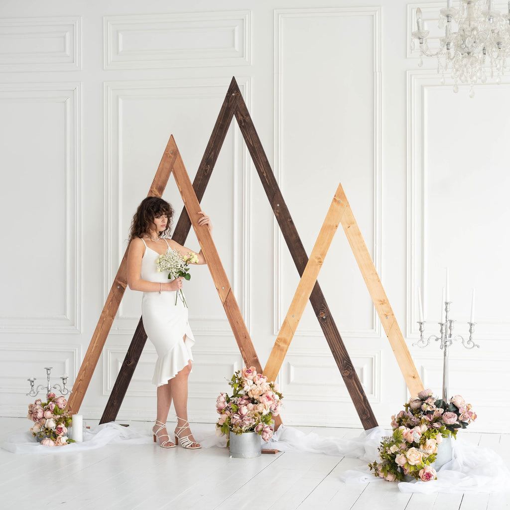Wooden Arch for Wedding Boho Decor (Triangle)