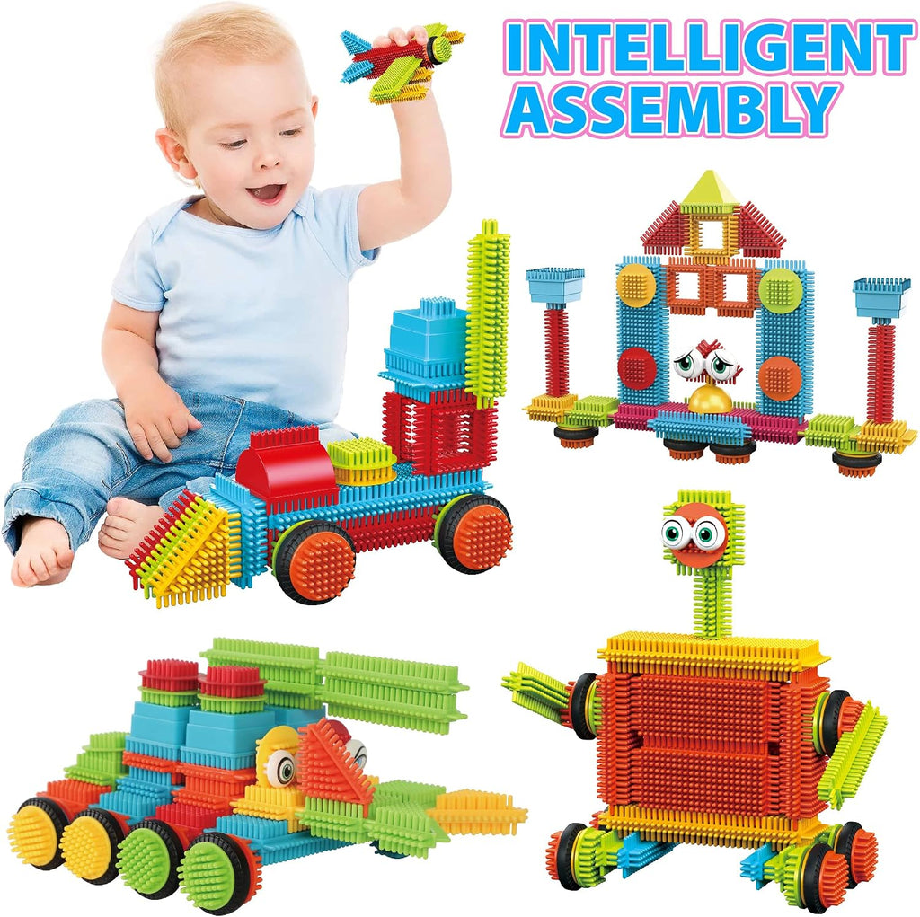 STEM Building Toys - ST7 and ST5 Bundle - 388pcs Bristle Shape 3D Tiles Set Construction Learning Educational Block