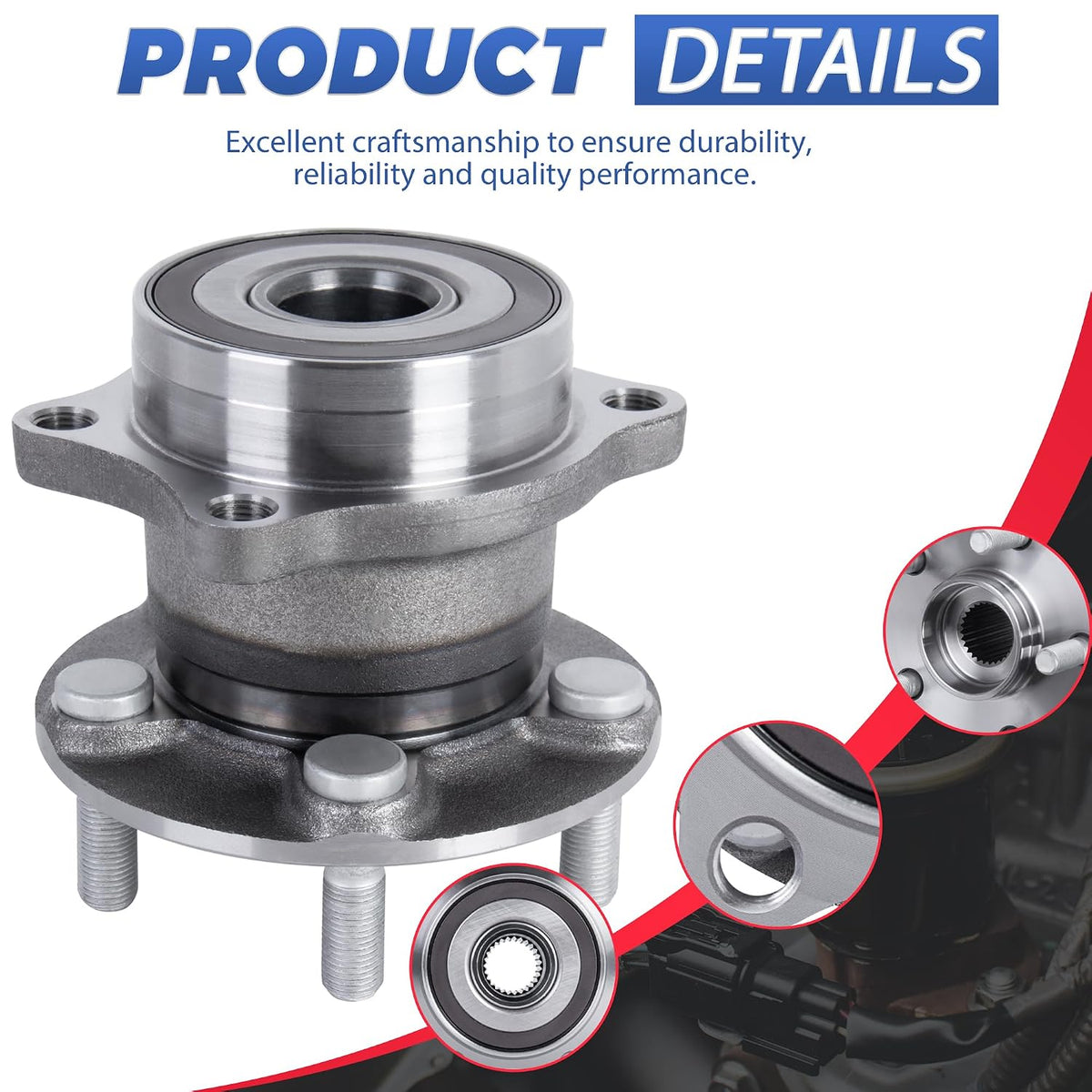 512401 Rear Wheel Bearing Hub Assembly Compatible with 2010-2014 Outback