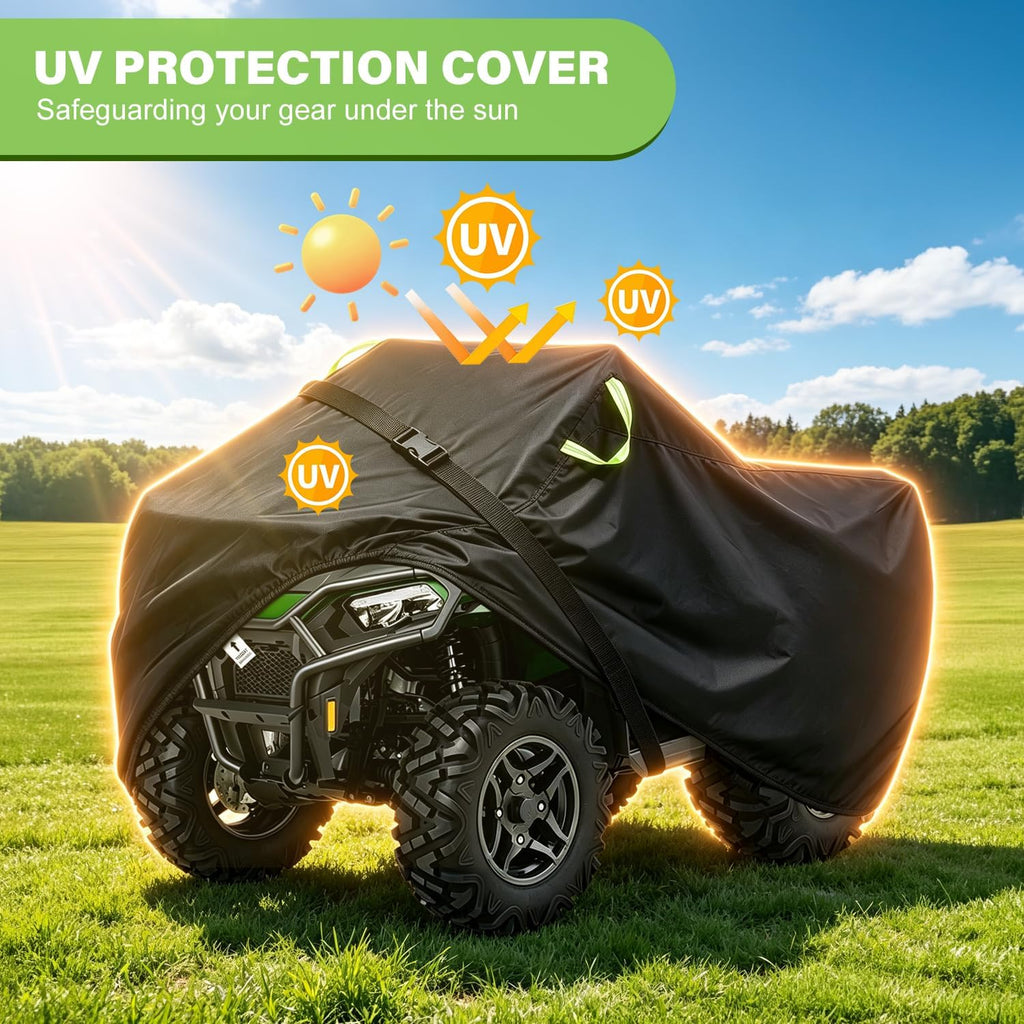 ATV Cover Waterproof Outdoor,Durable 420D Oxford Cloth,Buckle Straps | 4 Wheeler Covers,Four Wheeler Quad Storage